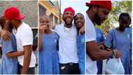 Charles Okocha gushes over daughter as he visits her in boarding school, drops gifts for her besties
