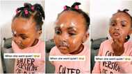 So adorable: Beautiful little girl in pink dress rubs mum's cream all over her face, stunning video goes viral