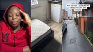 House hunting in UK: Nigerian lady relocates abroad, sees studio flat with small bed