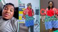 Nigerian man wears wife’s dress to speak at a big event, his unusual reason sparks mixed reactions