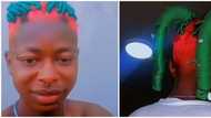 Even green lantern cannot try this: Reactions as man rocks colourful hairstyle in trending video