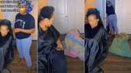 "She even carry pillow": Angry hairdresser joins sleeping client to doze off, lays on the floor in funny video