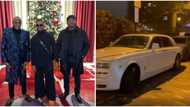 Moment Oba Elegushi, flashy pastor Tobi Adegboyega stormed out in White Rolls Royce to Wizkid's London concert