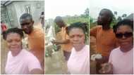 Wife shows husband support, goes to where he works as labourer at construction site, gives him snacks & drink