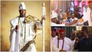 "Respect tradition": Mixed ractions trail the moment Pete Edochie & Kanayo greeted Ooni of Ife at a party