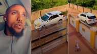 "Werey wan spoil my motor o": Nigerian man screams as wife enters heavy pothole with his expensive ride