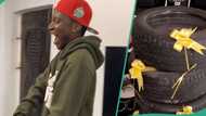 Man gets 4 tyres, black shiny shoes, packaged shorts as he marks his birthday