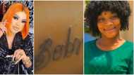 Bobrisky reacts as yet another female fan tattoos his name on her arm