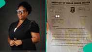 University of Ibadan law graduate who bagged second class upper displays her statement of result