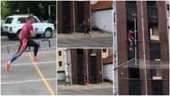 Man climbs 5 storey building with ladder in fast manner, within seconds he got to top, video stirs reactions