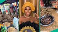 Edo bride shows off plenty yams and foodstuff her husband used as dowry, netizens marvel