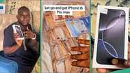 Nigerian man arranges bundles of naira in large bag to buy iPhone 16 Pro Max, video goes viral