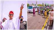 Photos emerge as Nigerian governor opens N 2.7bn flyover for public use, stirs reactions