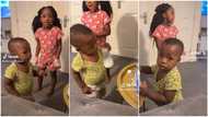 "Amapiano warrior": Kid with feeding bottle dances with great confidence in front of mum, video causes stir
