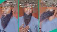 Nigerian man shows off beards he's been training for 3 years, pretty ladies react