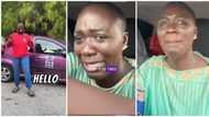"I can't do this anymore": Lady driving car from London to Lagos cries over problem in Sierra Leone