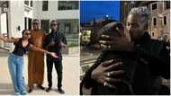 I'll never be poor: Reactions as Femi Otedola shares photo of moment Mr Eazi & Temi visited his home in Dubai