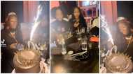Angry lady suddenly gets furious at her birthday dinner and destroys big cake, video stirs mixed reactions