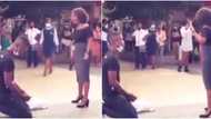 Massive reactions as video shows lady rejecting her man's public marriage proposal