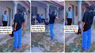 Cute moment Nigerian lady marched into compound to greet her dad who's military trends, he stands up in video
