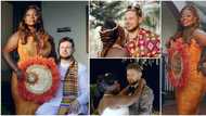 Interracial couple: Ghanaian lady with lover slay in Kente as they marry in beautiful wedding, videos emerge