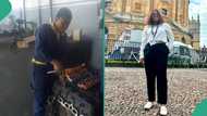 UK transformation picture of lady who worked as mechanic intern in Nigeria goes viral