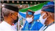 Tinubu: Photo emerges as Ex-Lagos governor, Osinbajo meet at APC convention amid 2023 presidential tussle
