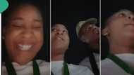 Two female corpers make people laugh with their foreign language prank in camp