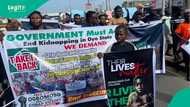 Angry protesters storm streets over Oyo school abductions; photos, videos surface