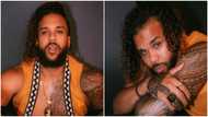 From classic man to Aquaman: Fans drool as Nigerian American star Jidenna puts massive body artwork on display