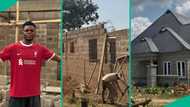 Man builds bungalow under 1 year, installs iron sheet roof over parapet, uses casement windows