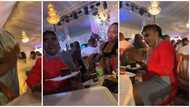 Nigerian actress Empress Njamah captured in viral video asking for extra plates of food at wedding, many react