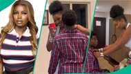 Emotional video as BBNaija's Isabella meets her son Mensan, he blushes, clip trends: “So sweet”