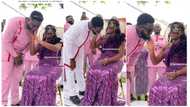 Nigerian bride chooses the wrong man, feels beard of men, removes blindfold to see her error in video