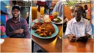 Young Nigerian man takes his dad out on lunch date, says father has been living alone since wife died