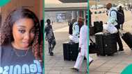 Nigerian lady films Super Eagles’ coach Eric Chelle after meeting him at Abuja airport, posts clip