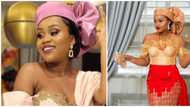 When the old meets the new: Ebuka's wife Cynthia rocks late mum's George fabric at brother's wedding