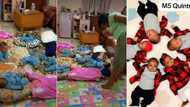 "This job no easy": Mum of 5 babies performs head count of her quintuplets in video, people react
