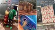 "You no go fail": Nigerian man builds small house for village woman, paints it, gives her bed