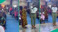 Mixed reactions as corps member visits church to pay loud homage to prophet, people react to video