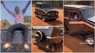 "Bullion van": Talented Nigerian man who built "G-Wagon" carries his pastor, he blesses him
