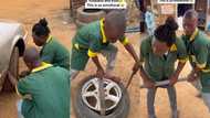 Family where everyone including father, mother and son are vulcanizer, video of them at work goes viral