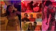 Action-packed: A-list celebs 'scatter' dance floor as they storm Kate Henshaw's grand birthday party