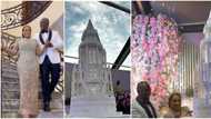 “I will never be poor”: Videos of Obi Cubana and wife’s giant castle cake at their 15th wedding anniversary