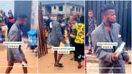 "See as everybody dey look": Nigerian man turns heads in church as he shows up in boxers, video goes viral