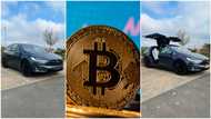 Young man buys Tesla electric car, says trading Bitcoin cryptocurrency gave him the money, many react