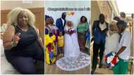 "Visa is sure": Woman flies down from America to Nigeria, marries young handsome man in video