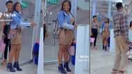 "Turn your back please": Lady with fine shape wears fitted short gown to work, colleagues scream in awe