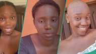 Hair vendor shaves her head as nobody buys from her at trade fair after spending over N300k