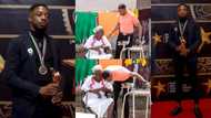 Policeman who repaired damaged traffic light donates walker to 70-year-old amputee